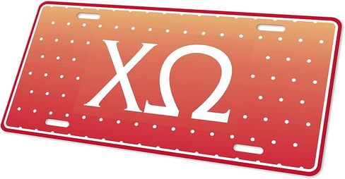 Chi Omega Decorative Car Front License Plate, Vanity Tag, Metal Car Plate, Aluminum License Plate 6" x 12" Inch (Chi Omega - 4) in Saudi Arabia