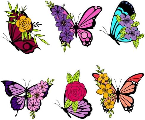 6 Spring Butterfly Clear Stamps for Card Making and Photo Album Decorations, Flower Butterfly Stamps, Spring Flower Transparent Silicone for Crafting and DIY Scrapbooking in Kuwait