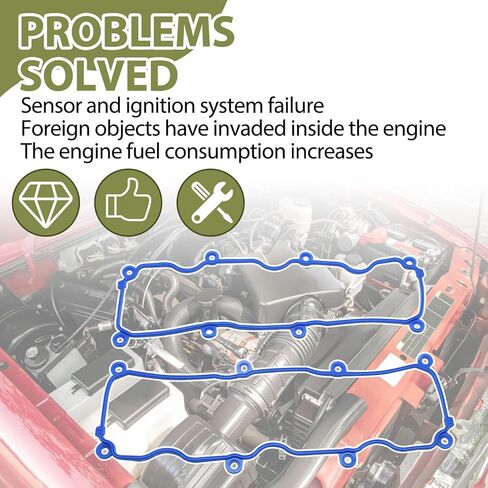 Valve Cover Gasket Set Compatible with Ford Ranger Probe Aerostar Taurus 3.0L 1991-2008 Replace VS50374R in Kuwait