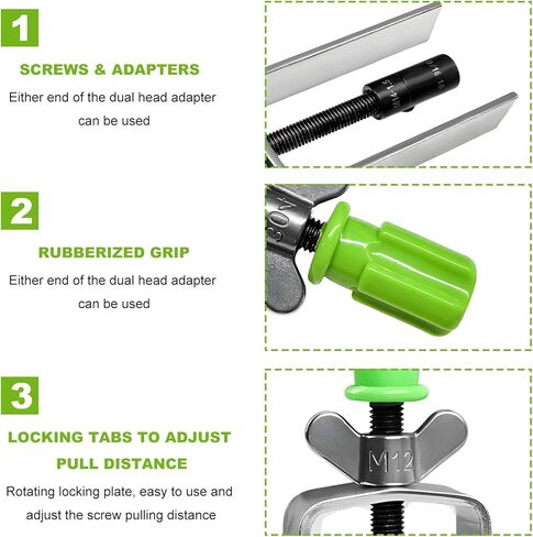 Steering Wheel Lock Plate Remover, Steel Lock Plate Removal Tool with 9/16''-18 Reversible Adapter, Wheel Compressor Puller Tool Snap Ring Remover for Most Vehicles in Saudi Arabia