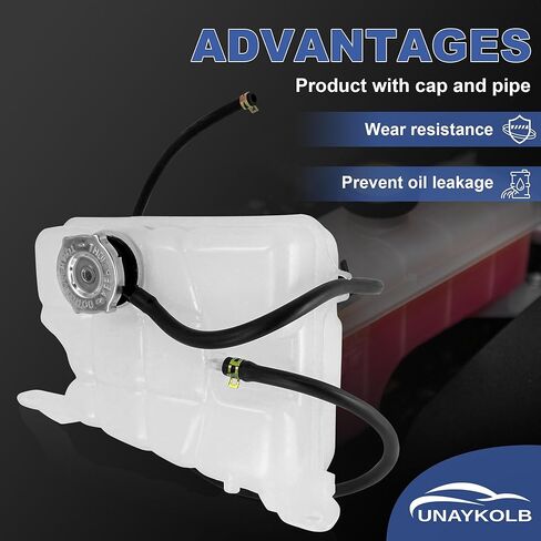 603-319 Engine Coolant Overflow Recovery Reservoir Expansion Tank W/Cap And Pipe Compatible With 2002-2007 Jeep Liberty 52079848AA in Kuwait
