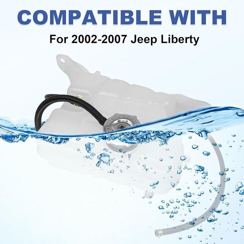 603-319 Engine Coolant Overflow Recovery Reservoir Expansion Tank W/Cap And Pipe Compatible With 2002-2007 Jeep Liberty 52079848AA in Kuwait
