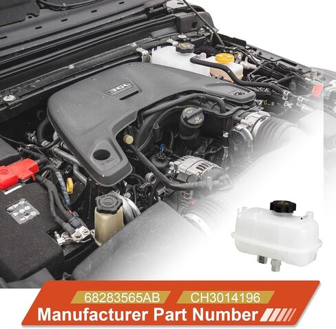 Coolant Reservoir Tank Compatible with 2018–2024 Jeep Wrangler JL JLU & Gladiator JT, Engine Coolant Overflow Recovery Bottle with 2 Hose Clamps in Saudi Arabia