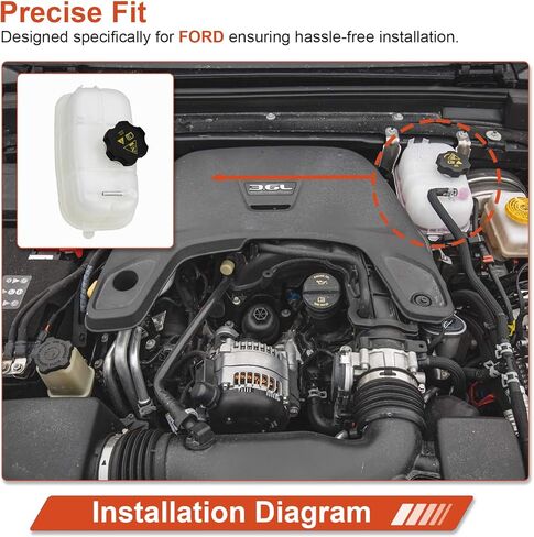 Coolant Reservoir Tank Compatible with 2018–2024 Jeep Wrangler JL JLU & Gladiator JT, Engine Coolant Overflow Recovery Bottle with 2 Hose Clamps in Saudi Arabia