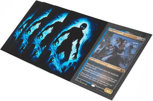MTG Sleeves by Arcanum Industries, 103 Matte Card Sleeves for Magic The Gathering & TCG - Premium Shuffle Feel & Borderless Art with Black Interior (Black/Blue Zombie) in Saudi Arabia