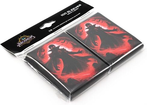 MTG Sleeves by Arcanum Industries, 103 Matte Card Sleeves for Magic The Gathering & TCG - Premium Shuffle Feel & Borderless Art with Black Interior (Red/Black Vampire) in Saudi Arabia