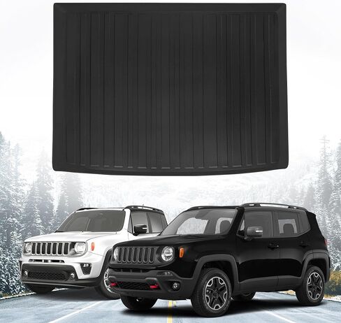 بطانة شحن فاخرة لسيارة Jeep Renegade 2015-2026 - سجادة صندوق السيارة ملائمة حسب الطلب - حصيرة شحن سوداء لجميع المواسم - بطانات صندوق السيارة مقاسة بالليزر ثلاثية الأبعاد لسيارة Jeep Renegade in Kuwait