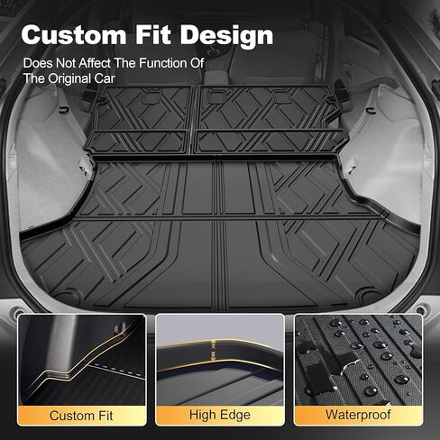 AOMSAZTO Cargo Mat & Backrest Mat Compatible with 2010-2014 Toyota Prius (Not Fit Plug-in, V or C Models): TPE All Weather Protection Anti-Slip Cargo Liner for 2014 Prius Accessories in Kuwait