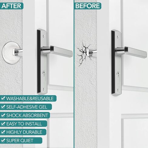 Door Stoppers for Wall, Etybetopstar Self Strong Adhesive Door Knob Wall Protector, Quiet, Shock Absorbent Gel for Home, Office, Wall Protectors from Door Knobs (6, Small - 1.57") in Saudi Arabia