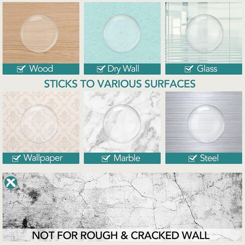 Door Stoppers for Wall, Etybetopstar Self Strong Adhesive Door Knob Wall Protector, Quiet, Shock Absorbent Gel for Home, Office, Wall Protectors from Door Knobs (6, Small - 1.57") in Saudi Arabia