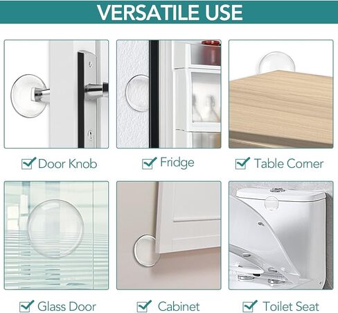 Door Stoppers for Wall, Etybetopstar Self Strong Adhesive Door Knob Wall Protector, Quiet, Shock Absorbent Gel for Home, Office, Wall Protectors from Door Knobs (6, Small - 1.57") in Saudi Arabia