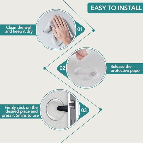 Door Stoppers for Wall, Etybetopstar Self Strong Adhesive Door Knob Wall Protector, Quiet, Shock Absorbent Gel for Home, Office, Wall Protectors from Door Knobs (6, Small - 1.57") in Saudi Arabia