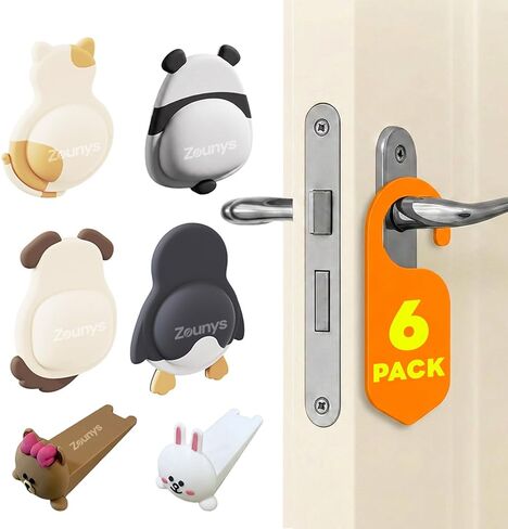 6Pack Cute Animal Door Knob Wall Protector for Door Knobs Stopper, Wall Protectors from Door Knobs, Used for Walls and Door Handles in Baby Rooms and Kindergartens in Saudi Arabia
