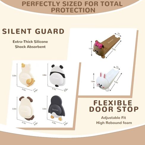 6Pack Cute Animal Door Knob Wall Protector for Door Knobs Stopper, Wall Protectors from Door Knobs, Used for Walls and Door Handles in Baby Rooms and Kindergartens in Saudi Arabia