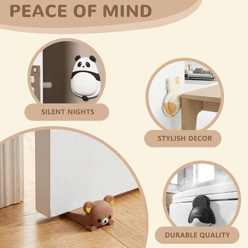 6Pack Cute Animal Door Knob Wall Protector for Door Knobs Stopper, Wall Protectors from Door Knobs, Used for Walls and Door Handles in Baby Rooms and Kindergartens in Saudi Arabia