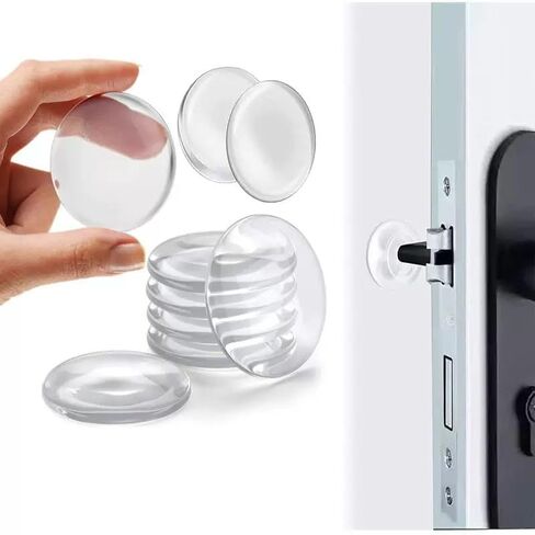 Transparent Door Handle Bumper - Self Adhesive Rubber Silicone Pads for Wall Protection, Anti Scratch Furniture Cabinet Guard, Noise Reduction Stopper (８PCS) in Kuwait