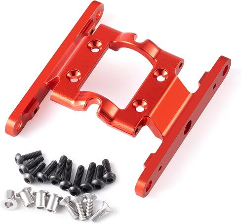 CNC Aluminum Skid Plate Transmission Mount Bracket Gearbox Base Center Frame Brace Plate Compatible with FMS FCX18 LC80 1/18 RC Crawler Car Upgrades (Red) in Kuwait