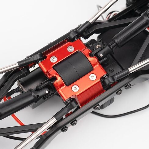 CNC Aluminum Skid Plate Transmission Mount Bracket Gearbox Base Center Frame Brace Plate Compatible with FMS FCX18 LC80 1/18 RC Crawler Car Upgrades (Red) in Kuwait