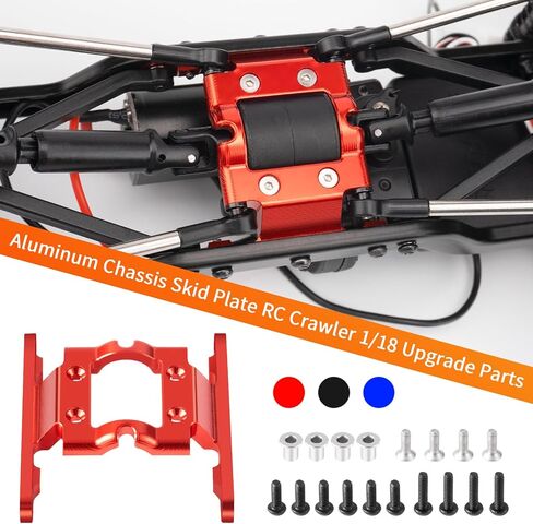 CNC Aluminum Skid Plate Transmission Mount Bracket Gearbox Base Center Frame Brace Plate Compatible with FMS FCX18 LC80 1/18 RC Crawler Car Upgrades (Red) in Kuwait