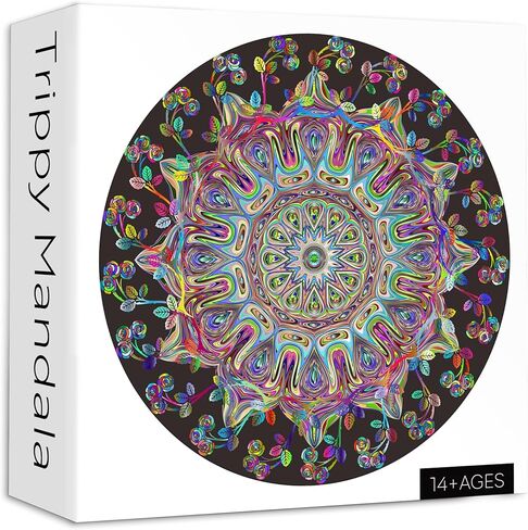Mandala Flower Puzzles for Adults 1000 Pieces, Difficult Impossible Hard Puzzle, Round Colorful Trippy Challenge Jigsaw Puzzle in Kuwait