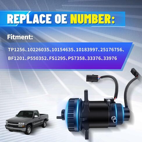مجموعة فلتر الوقود 10226035 لسلسلة 1992-2002 Chevy GMC C/K 5.7L 6.5L 7.4L، تناسب Blazer Suburban Tahoe Express، يستبدل TP1256 10154635 25176756 in Kuwait