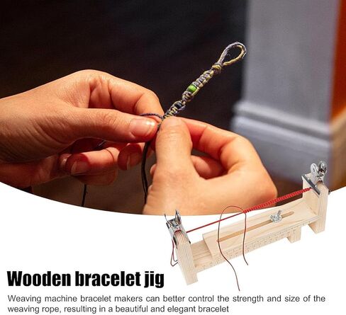 Kryoflare Wooden Bracelet Maker with Bracelet Maker Knotters Tool Kit, Braiding and Weaving DIY Craft Tool Kit, Paracord Bracelet in Kuwait