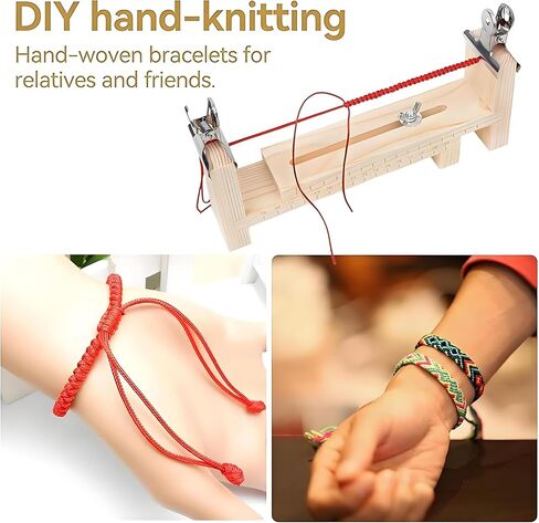 Kryoflare Wooden Bracelet Maker with Bracelet Maker Knotters Tool Kit, Braiding and Weaving DIY Craft Tool Kit, Paracord Bracelet in Kuwait