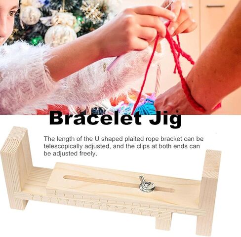 Kryoflare Wooden Bracelet Maker with Bracelet Maker Knotters Tool Kit, Braiding and Weaving DIY Craft Tool Kit, Paracord Bracelet in Kuwait