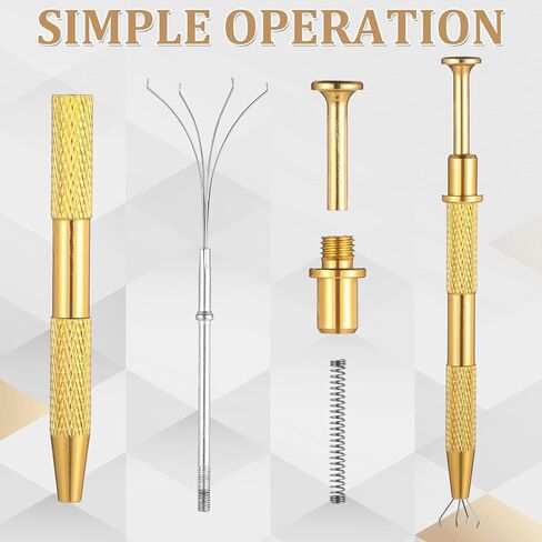 Eldraqth Jewelry Grabber Tool, 6 Pcs 4 Claw Stainless Steel Ball Grabber Multicolor Earring Grabber Tool Jewelry Ball Screw on Tools Flat Back Septum Ball Screw Tools for Diamonds DIY Craft in Kuwait