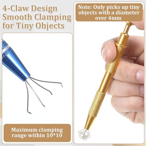 Eldraqth Jewelry Grabber Tool, 6 Pcs 4 Claw Stainless Steel Ball Grabber Multicolor Earring Grabber Tool Jewelry Ball Screw on Tools Flat Back Septum Ball Screw Tools for Diamonds DIY Craft in Kuwait