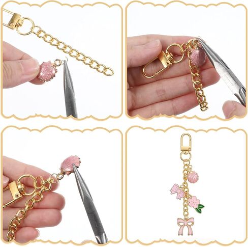 RAHHLIZS 20Pcs Gold Keychain Making Kit Key Swivel Snap Hook Chains DIY Keychain Supplies Bag Extender Chain Bag Charm DIY Bags Charm Keyring Key Chain Clip for Crafts Jewelry Making Handbag Purses in Saudi Arabia