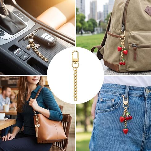 RAHHLIZS 20Pcs Gold Keychain Making Kit Key Swivel Snap Hook Chains DIY Keychain Supplies Bag Extender Chain Bag Charm DIY Bags Charm Keyring Key Chain Clip for Crafts Jewelry Making Handbag Purses in Saudi Arabia