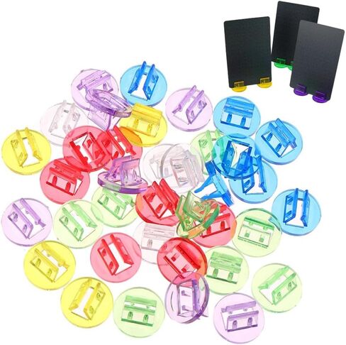 60 Pack Game Card Stands Display Plastic Blank Game Board Holder Clips Photocard Holder Token Card Stand for Tabletop Game Standees Board Game Markers Postcards Blank Cards Greeting Cards Note Cards in Kuwait