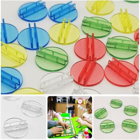 60 Pack Game Card Stands Display Plastic Blank Game Board Holder Clips Photocard Holder Token Card Stand for Tabletop Game Standees Board Game Markers Postcards Blank Cards Greeting Cards Note Cards in Kuwait