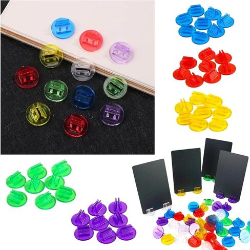60 Pack Game Card Stands Display Plastic Blank Game Board Holder Clips Photocard Holder Token Card Stand for Tabletop Game Standees Board Game Markers Postcards Blank Cards Greeting Cards Note Cards in Kuwait