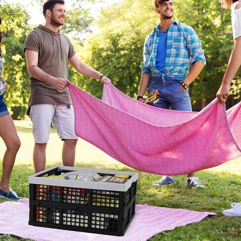 34 L Plastic Collapsible Crates, Folding Rectangular Storage Crate, 3 Packs in Saudi Arabia
