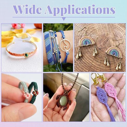 6 Roll 0.5mm Waxed Threads Braiding Stitching Waxed Cords Flat Polyester Threads Colorful Friendship Bracelet String Sewing for Micro Macrame Jewelry Making in Kuwait