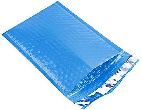 ProLine #00 5" x10" Blue Poly Bubble Mailers Self Seal Padded Shipping Envelopes Bags (Useable Size 5" x 9") (25) in Kuwait