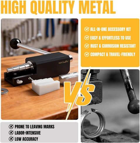 KATWAY Professional Jewelry Ring Bender Tool Kit – Spoon Ring Maker with Durable Nylon Dies, Adjustable Multi-Size Ring Sizer & Heavy-Duty Bending Machine for Gold, Silver, Brass, Copper DIY Rings in Saudi Arabia