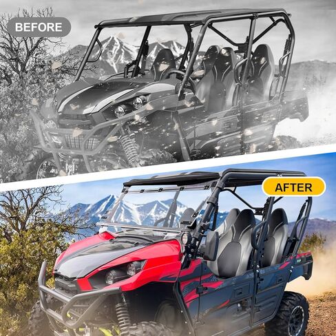 3-IN-1 Flip Up Front Windshield Compatible with 2016-2025 Kawasaki Teryx 800/ Teryx4 800 Accessories Clear Hard Coat Poly 1/5" Front Flip Windscreen Window in Kuwait