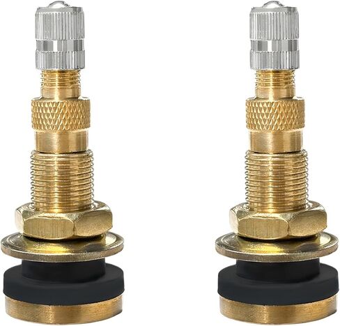 قطعتان من سيقان الصمامات المعدنية TR618A، جذع صمام الهواء السائل للإطارات بدون أنابيب يناسب فتحة حافة 0.618 بوصة + 0.0157 بوصة، استبدال جذع صمام العجلة المشبك للشاحنات والجرارات وممهدات الطرق (النمط 1) in Kuwait