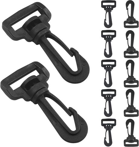 12 Pack Plastic Swivel Snap Hook Clips, Heavy Duty Rotary Clasp Shoulder Strap in Kuwait