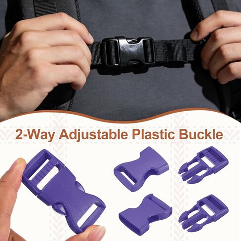 PATIKIL Quick Side Release Buckle, Plastic Buckle Clip Dual Adjustable Belt Snap Fasteners Clasp for Backpack in Kuwait