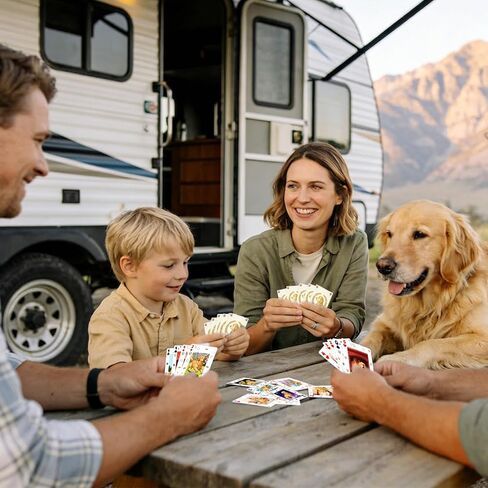 Golden Retriever Playing Cards, 54 Unique Cartoon Dog Designs, Premium Black Core Paper Poker Deck, Standard Size for Game Night Party Camping, Ideal Collectible Gift for Dog Lovers in Saudi Arabia