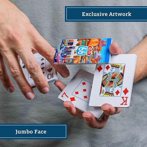 Boardwalk Puzzles Premium Featherlight Unique Playing Cards, Fun Themed Deck for Home and Travel | Route 66 in Saudi Arabia