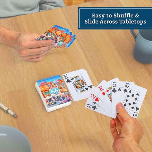 Boardwalk Puzzles Premium Featherlight Unique Playing Cards, Fun Themed Deck for Home and Travel | Route 66 in Saudi Arabia