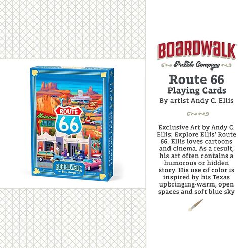 Boardwalk Puzzles Premium Featherlight Unique Playing Cards, Fun Themed Deck for Home and Travel | Route 66 in Saudi Arabia