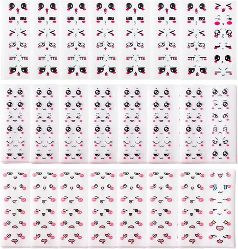360Pcs Cute Cartoon Face Stickers for for Halloween, Christmas and Valentine's Day Daily Life, Expression Stickers with Colorful Eyes Nose Mouth Creative Stationery Sticker(Cute) in Saudi Arabia