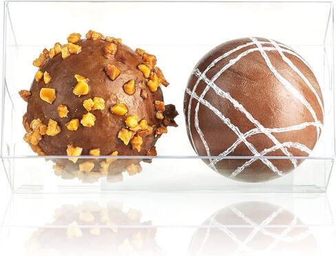 45 Pack 3.1"X1.5"X1.5" Clear Truffle Boxes Chocolate Boxes Candy Gift Box Small Bakery Treat Truffle Wrappers for 2 Truffles Weddings Birthday Christmas Mother's Father's Day Parties in Saudi Arabia