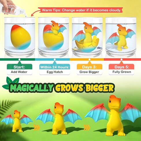 Dinosaur Hatching Surprise Eggs for Kids - 6 Pack Dinosaur Toys for Boys and Girls, Easter Basket Stuffers & Birthday Party Favors for Kids 4-8, Toddler Outdoor Toys Dino Egg Crafts Gifts for Ages 3-8 in Saudi Arabia